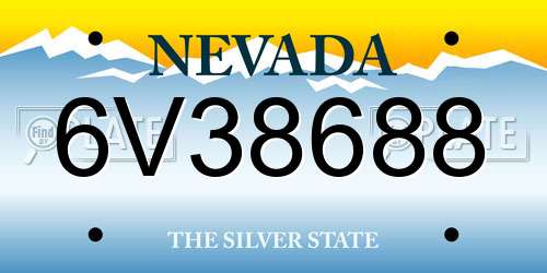 6V38688 Nevada License Plate