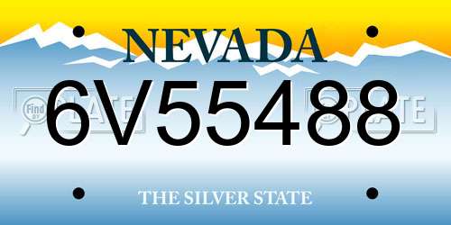 6V55488 Nevada License Plate
