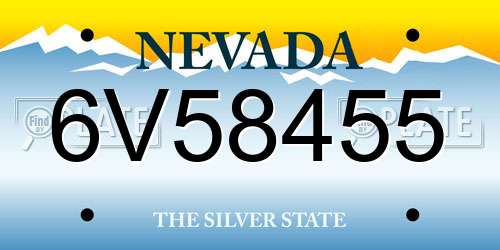 6V58455 Nevada License Plate