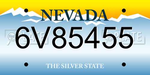 6V85455 Nevada License Plate