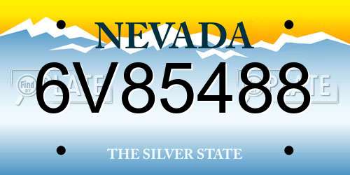 6V85488 Nevada License Plate
