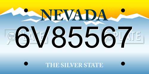 6V85567 Nevada License Plate