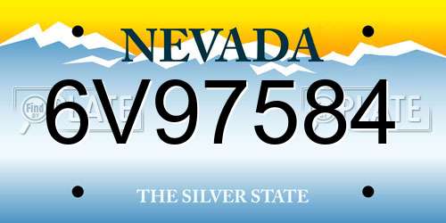 6V97584 Nevada License Plate