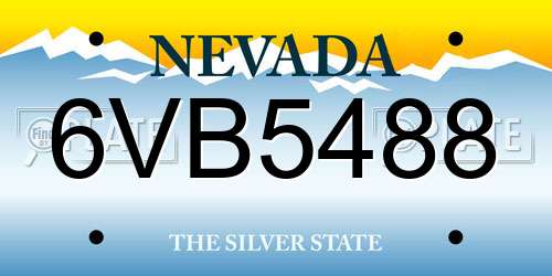 6VB5488 Nevada License Plate