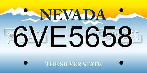 6VE5658 Nevada License Plate