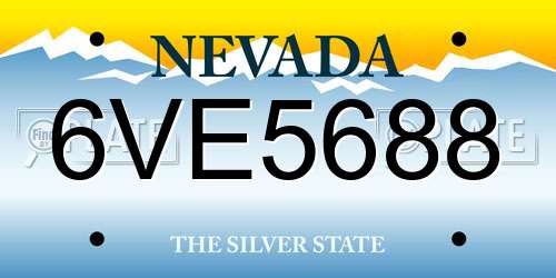 6VE5688 Nevada License Plate
