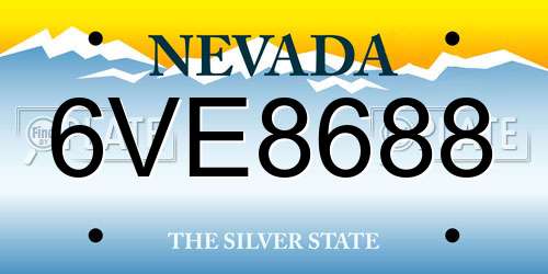6VE8688 Nevada License Plate