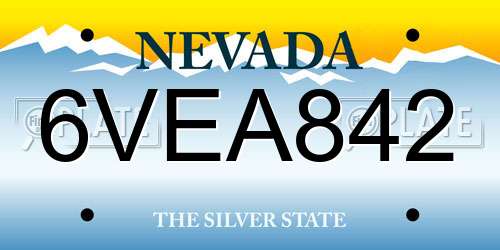 6VEA842 Nevada License Plate