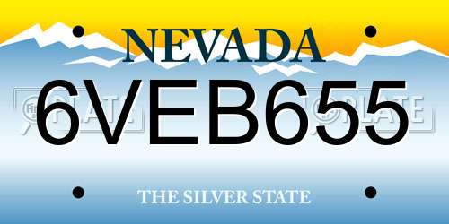 6VEB655 Nevada License Plate