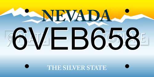 6VEB658 Nevada License Plate