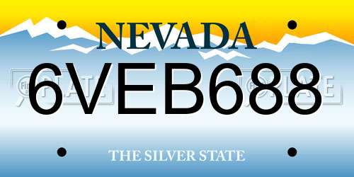 6VEB688 Nevada License Plate