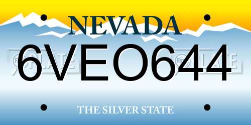 6VEO644 Nevada License Plate