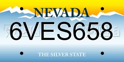 6VES658 Nevada License Plate