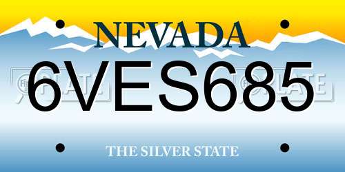 6VES685 Nevada License Plate