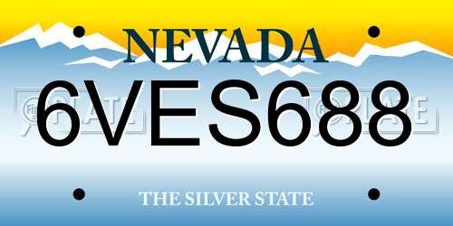 6VES688 Nevada License Plate