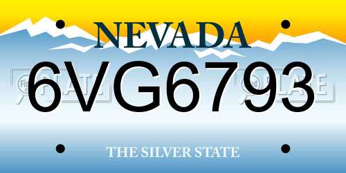 6VG6793 Nevada License Plate