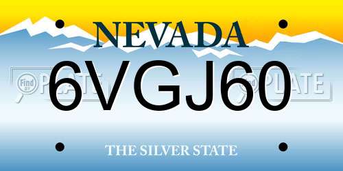6VGJ60 Nevada License Plate