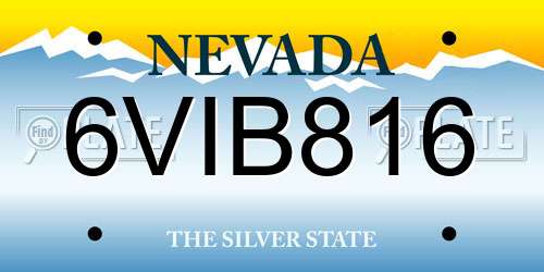 6VIB816 Nevada License Plate