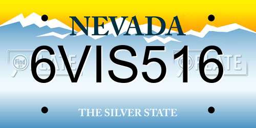 6VIS516 Nevada License Plate
