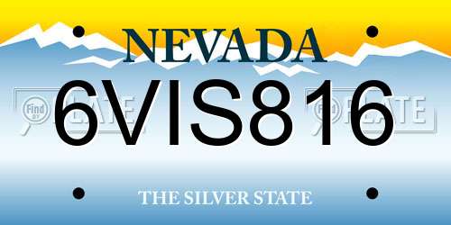 6VIS816 Nevada License Plate