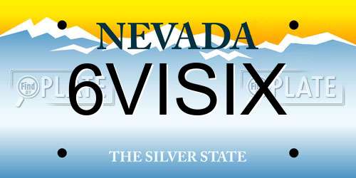 6VISIX Nevada License Plate