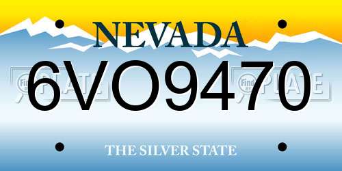 6VO9470 Nevada License Plate
