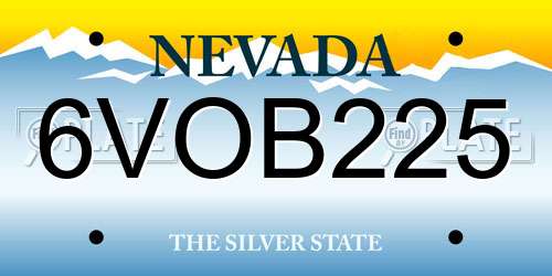 6VOB225 Nevada License Plate