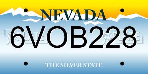 6VOB228 Nevada License Plate