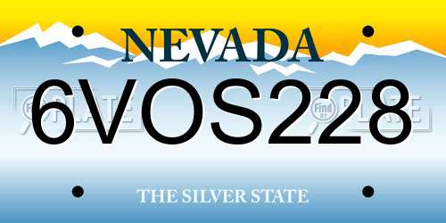 6VOS228 Nevada License Plate