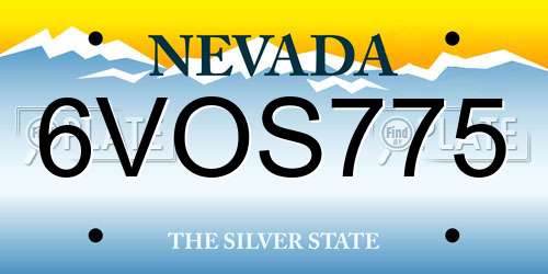 6VOS775 Nevada License Plate