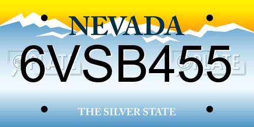 6VSB455 Nevada License Plate