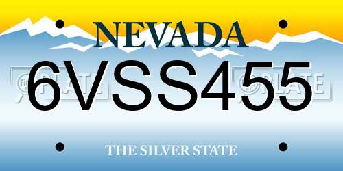 6VSS455 Nevada License Plate