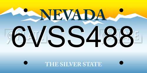 6VSS488 Nevada License Plate