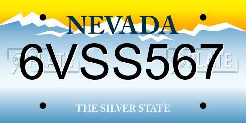 6VSS567 Nevada License Plate