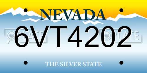 6VT4202 Nevada License Plate
