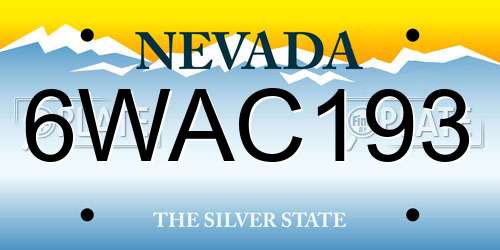 6WAC193 Nevada License Plate