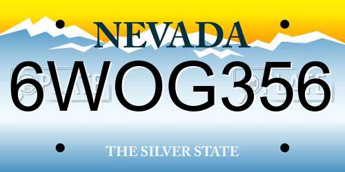 6WOG356 Nevada License Plate