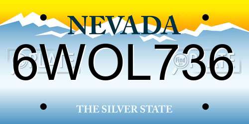 6WOL736 Nevada License Plate