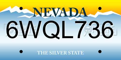 6WQL736 Nevada License Plate