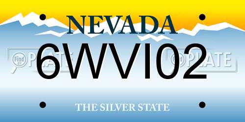 6WVI02 Nevada License Plate