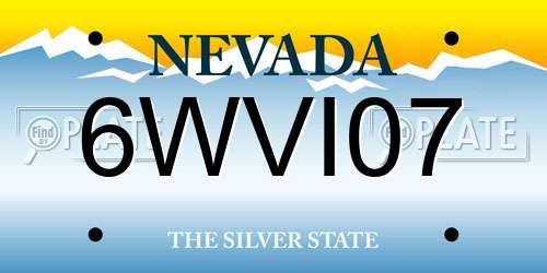 6WVI07 Nevada License Plate