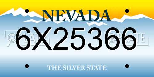 6X25366 Nevada License Plate