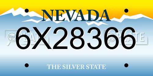 6X28366 Nevada License Plate