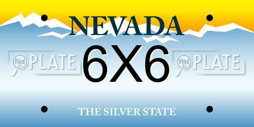6X6 Nevada License Plate