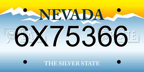 6X75366 Nevada License Plate