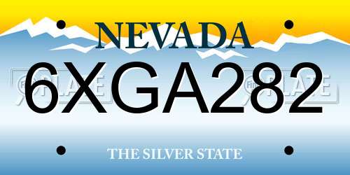 6XGA282 Nevada License Plate