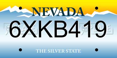6XKB419 Nevada License Plate