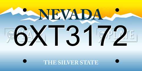 6XT3172 Nevada License Plate
