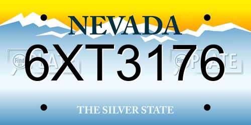6XT3176 Nevada License Plate