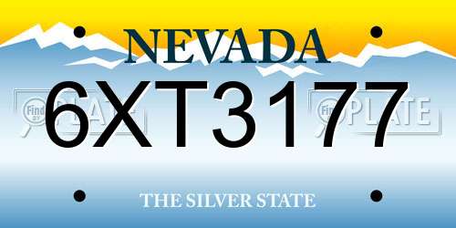 6XT3177 Nevada License Plate